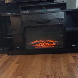 Short Tv Stand W/electric Fire Place