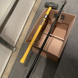 Sledge Hammer 12 Lb. New and Crow Pry Demo Bar 48” Heavy Duty 