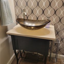 Antique Sowing Machine Standing Sink