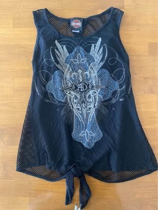 Women's Harley Davidson Open-Back Jeweled Tank Top - SMALL