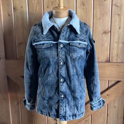 O’Neill Grayscale Jean Jacket with Sherpa Collar Size: Small