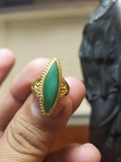 Ring 24k 5.7g Green Jade Pure