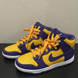 Nike Dunk High Retro Purple Yellow Lakers