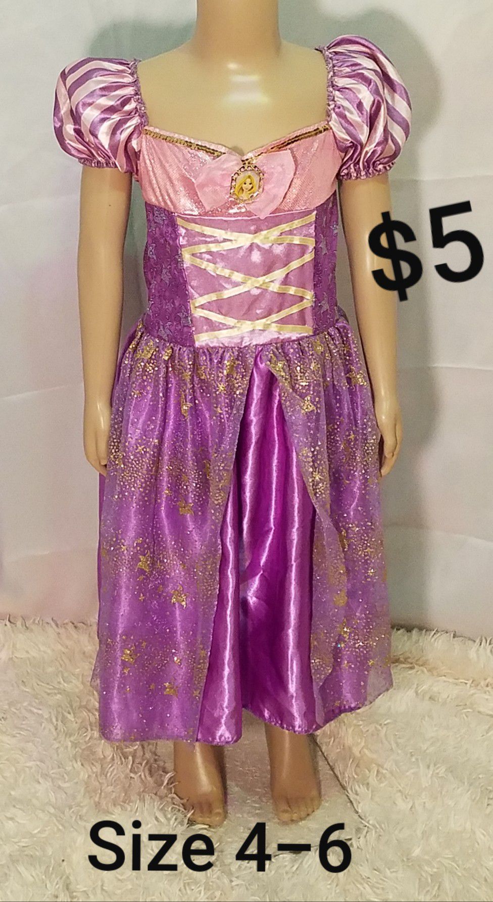 DISNEY Rapunzel Girls Sz. 4-6 dance costume fancy pageant dress up ballet princess Halloween