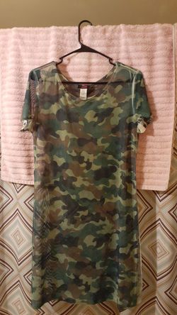 Extra -Large See-through Army Shirt With Two High Side Splits
