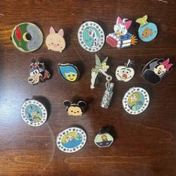 15 assorted disney pins 