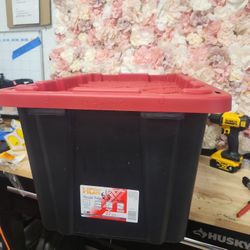 HDX
27 Gal. Tough Storage Tote in Black and Red