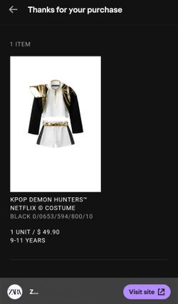 KPOP Demon Hunters Girls Costume (ZARA) Size 9-11