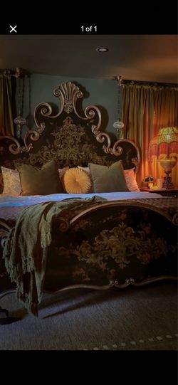Wood king bed frame