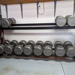 75-100 Lb Troy VTX 12-Sided Dumbbell Set With Rack - Commercial Gym Equipment- Olympic, Weight, Cybex, Nautilus, Hammer Strength, Precor, Bench, Squat