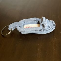 vintage minnetonka moccasin keychain blue suede