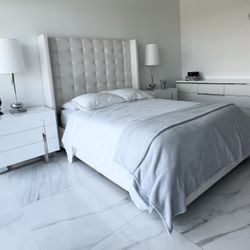 Queen Size Bed with Storage Drawer + 02 Night Stands. 