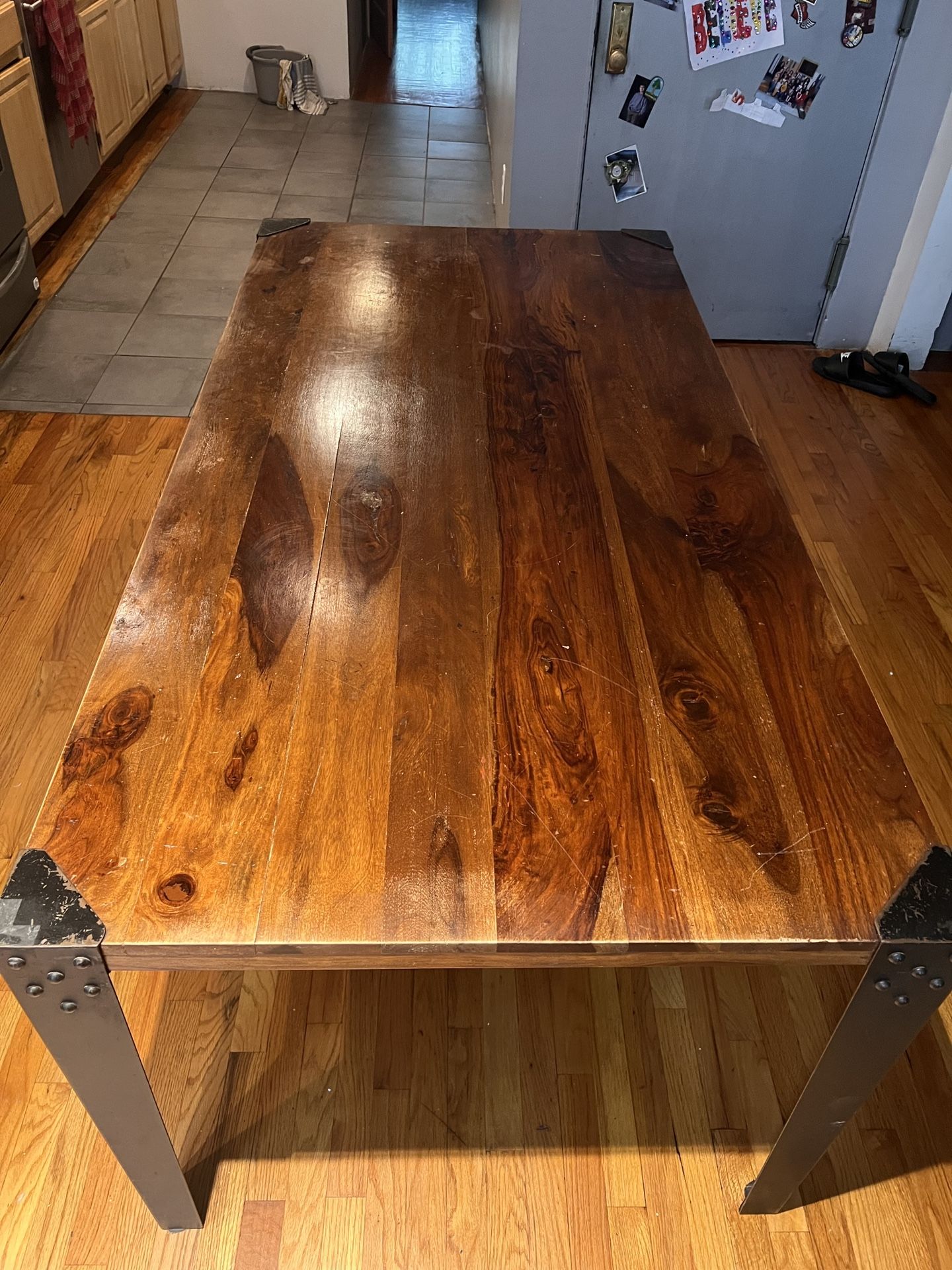Wood Table With Metal Accents