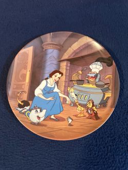 Vtg 1994 Beauty and the Beast Limited Edition Disney Collector Plate "Enchanté Chérie"