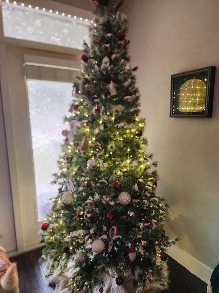 Prelit Snow Christmas Tree