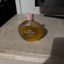 Vintage Houbigant Chantilly Eau De Cologne 7.75 Oz Perfume Splash Textured Glass