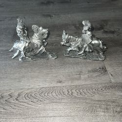 Excalibur Medieval pewter metal statues - Rare antiques