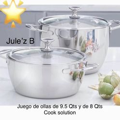 Princess House. Juego De Ollas De 9.5 Qts Y De 8 Qts Cook Solution Nuevas En Sus Cajas 