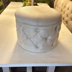 Round Tufted Storage Ottoman