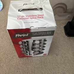 Parini 17-pc stainless steel carousel Spice rack 