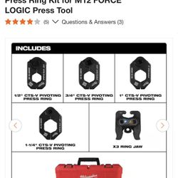 Milwaukee 1/2 in. - 1-1/4 in. CTS-V Pivoting Press Ring Kit for M12 FORCE LOGIC Press Tool