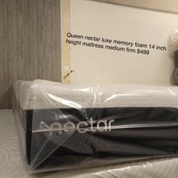 Queen nectar luxe memory foam 14 inch height mattress medium firm