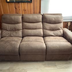 MOVING OUT SALE  Brown 3-Seater Reclining Sofa