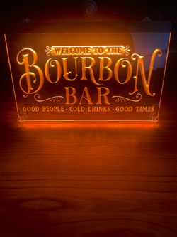 BOURBON BAR LED NEON LIGHT SIGN 8x12