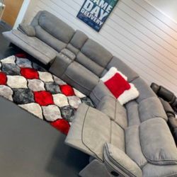 Sale! Alejandra Sectional Sofa Set w/ 3 Recliners Total--$1,099--Great Set, Same Day Delivery! Low Inventory!