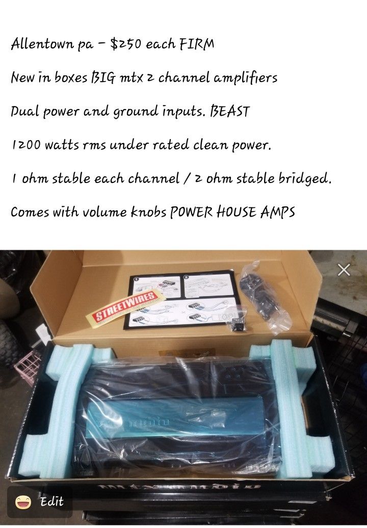 Brand New Mtx Elite Series Amplifiers