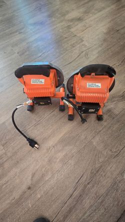 Orange Portable Work Flood Lights – Set of 2