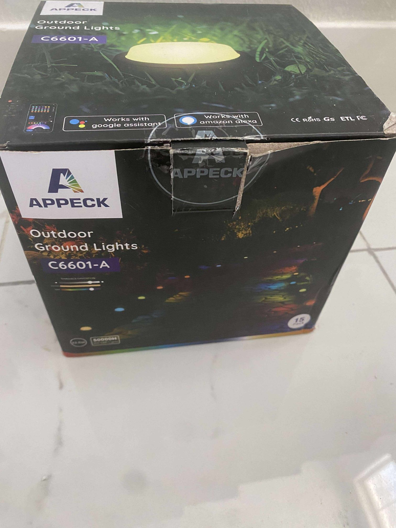 33 FT Appeck Outdoor Ground Lights 15 Pack, RGBICW Smart Pathway Light Christmas