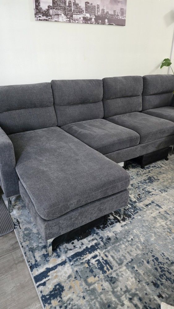 6 Person Grey Sectional Couch