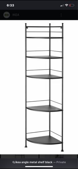 Corner black metal shelf