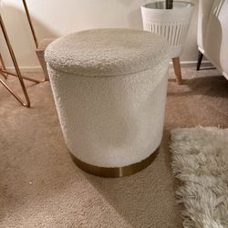 White And Gold Ottoman With Storage 