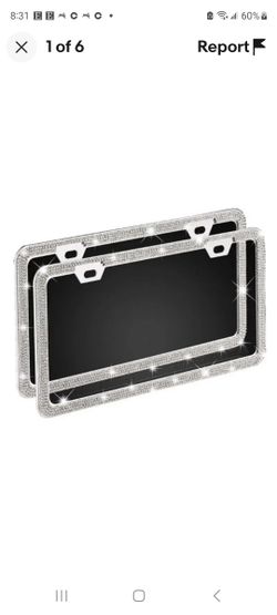 Color Rhinestone License Plate Frame US Standard Stainless Steel Crystal Bling