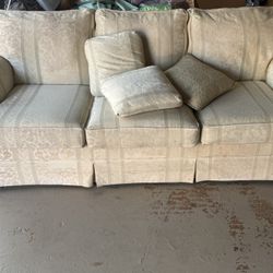 Seater Sleeper Sofa - Cream/Beige Damask