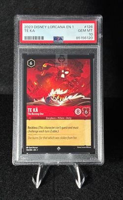 PSA 10 GEM MINT Disney Lorcana Te Ka The Burning One #126 - First Chapter
