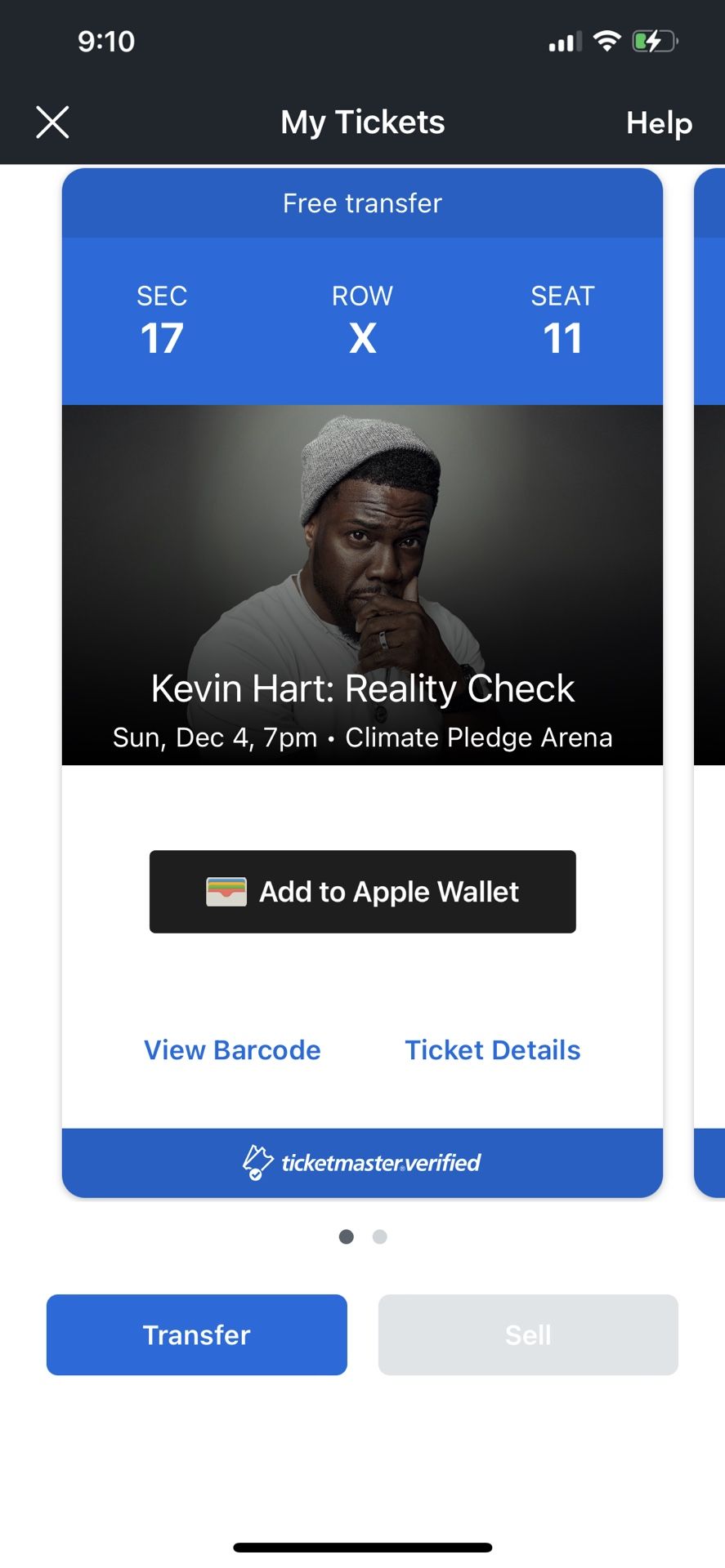2 Tickets Kevin hart Show Dec 4th!