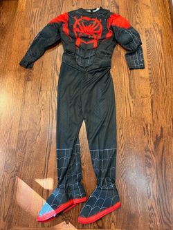 Into the SpiderVerse Miles Morales Spiderman Jumpsuit Costume Youth L 10/12