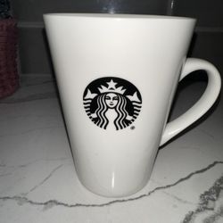 Starbucks Coffee Mug Cup White Black Mermaid Logo 16 Oz 2015
