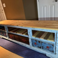 TV Stand  17.5”  W x 76.25” L x 22” H