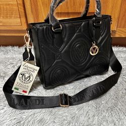 Original, Brand New Valentino Orlandi Black Quilted Top Handle Bag. Brand new. Never used with tags 