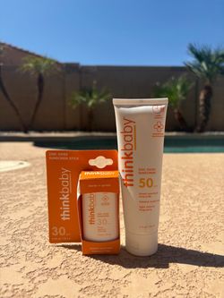 Thinkbaby 3oz Sunscreen Lotion & 0.64oz Sunscreen Stick Pack of 2 Sealed New