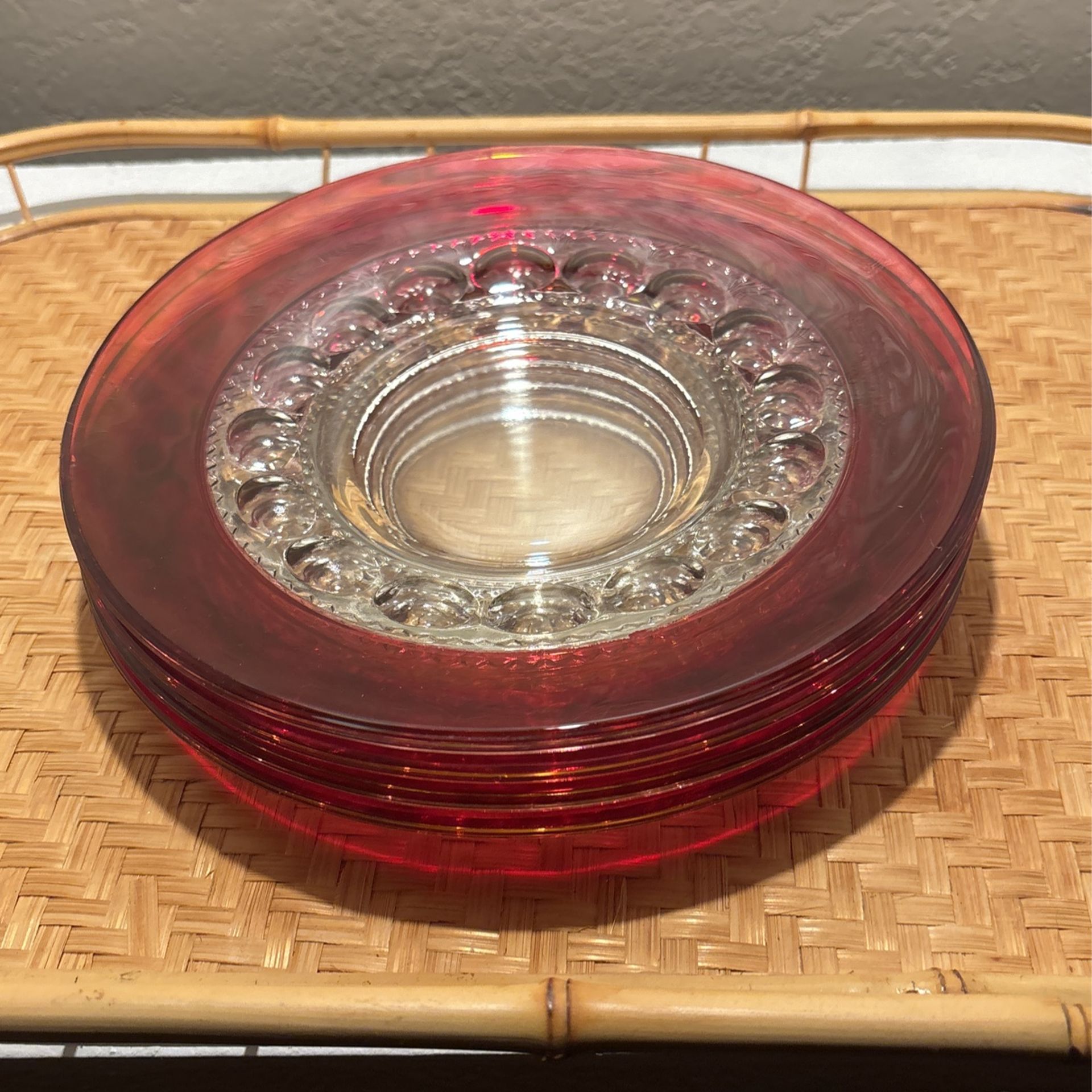 Vintage Tiffin King's Crown Ruby Flash Luncheon Plate