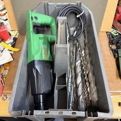 Hitachi DH24PE SDS PLUS HAMMER DRILL with LOTS OF BITS and Carry Tote