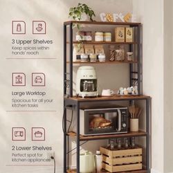 Farmhouse Shelves/Rack with Storage & Outlet