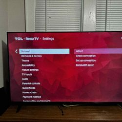TCL 55” 4K Roku  Smart TV 