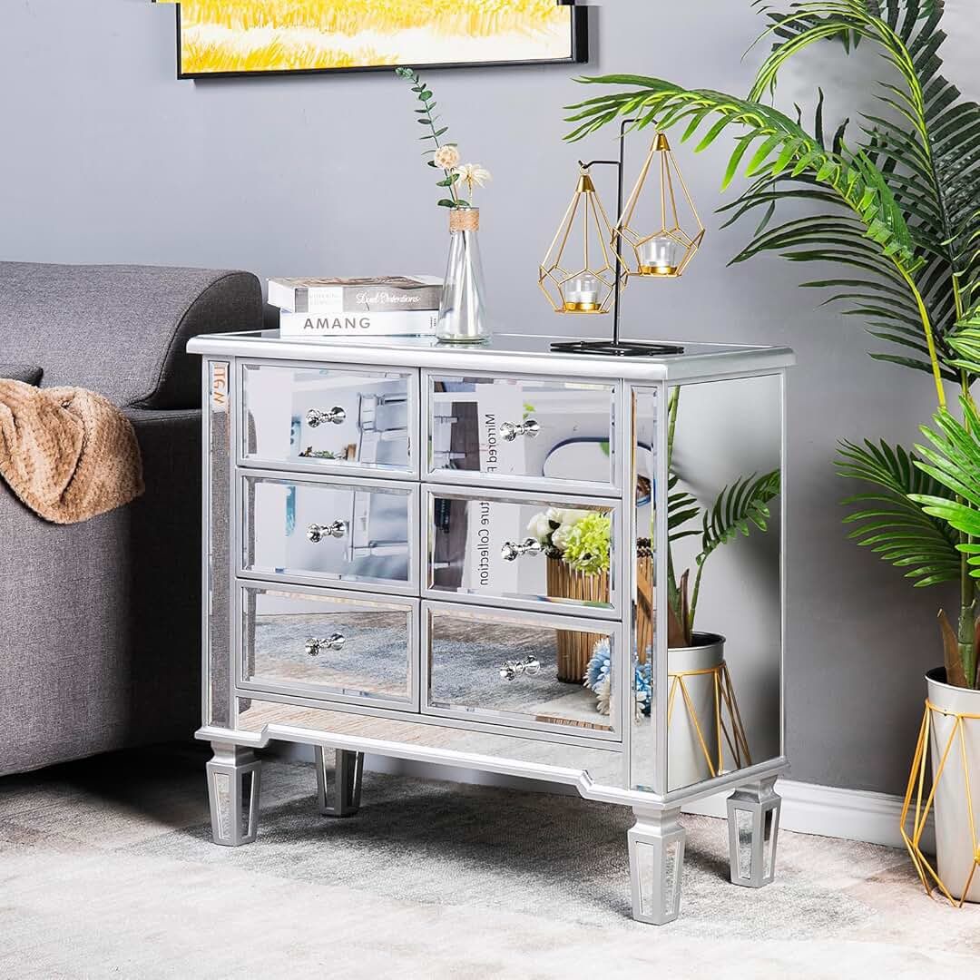 Two Piece Dresser/Night Stand Glass Set