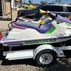 3 Seadoo Jet Skis With Trailer